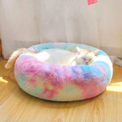 Rainbow Cozy Cat Bed - 20"