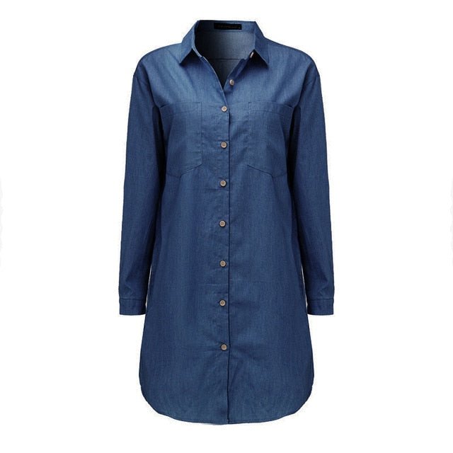 ZANZEA 2020 Spring Casual Jeans Shirt Dresses Women's Sundress Plus Size Denim Dress Female Button Down Mini Vestidos Robe Femme